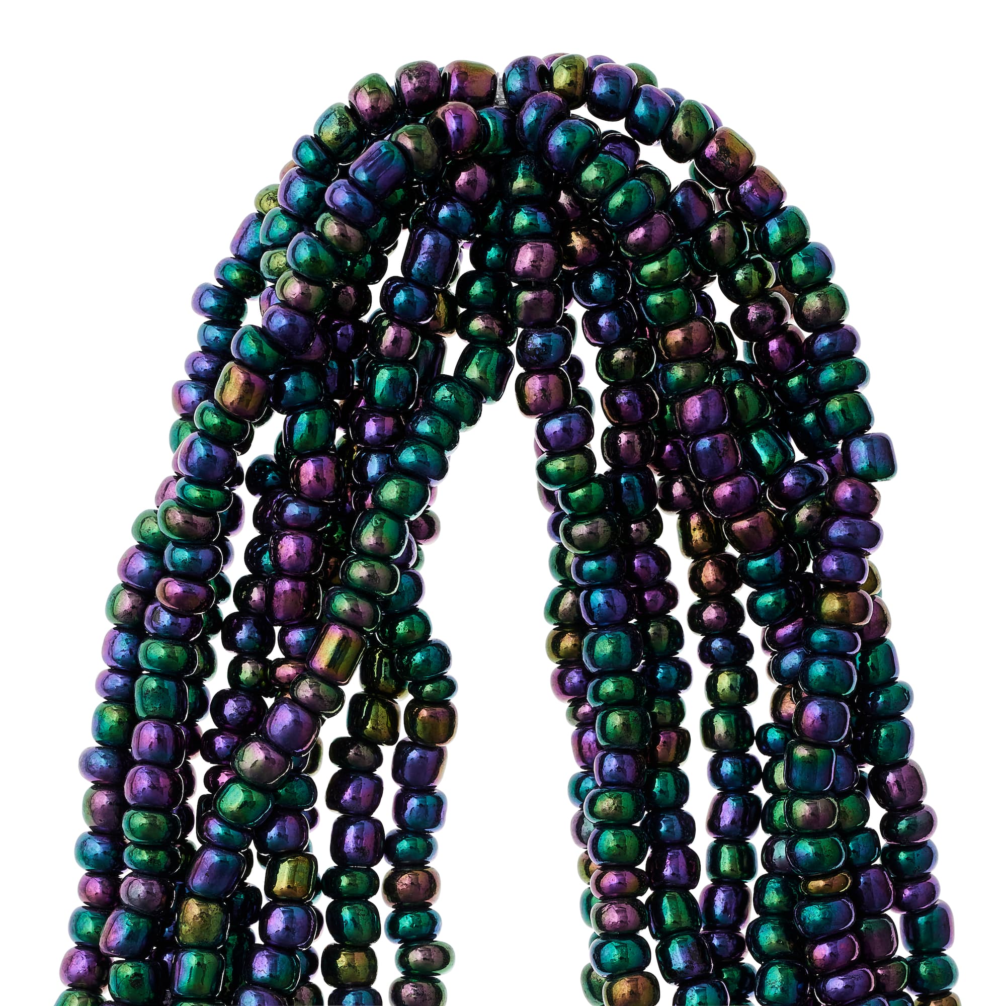 Black Iridescent Glass Seed Beads, 6/0 by Bead Landing™